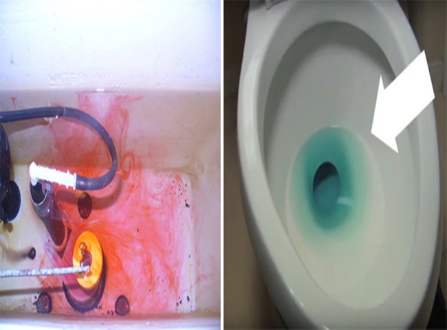 Kiểm tra r&ograve; rỉ nước bằng phẩm m&agrave;u